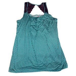 Secret Treasures Teal Polka Dot Lace Short Nightgown Sleepwear Plus Size 3X